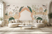 Vintage Mughal Garden Wall Mural, a Decorative Illustration by GraphicsByNaeem (Thumbnail 2 of 5)