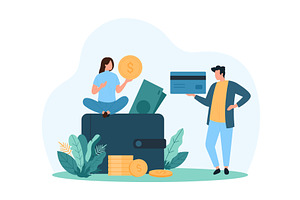 Payment & savings family budget, a Finance Illustration by Flashvector