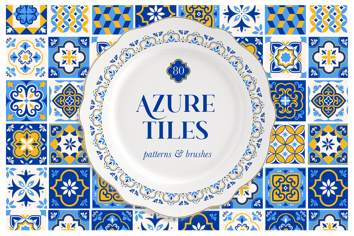 Azure Tiles Patterns & Brushes, a Pattern Graphic by Marish (Photo 1 of 9)