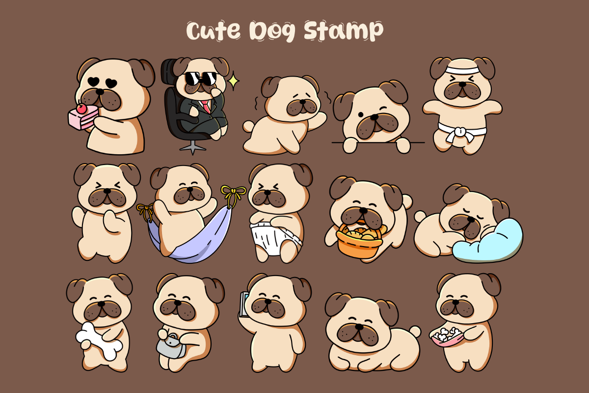 Dog Cartoon Cute Stamp, a Brushes & More by Pixel Picasso Studio (Photo 2 of 10)