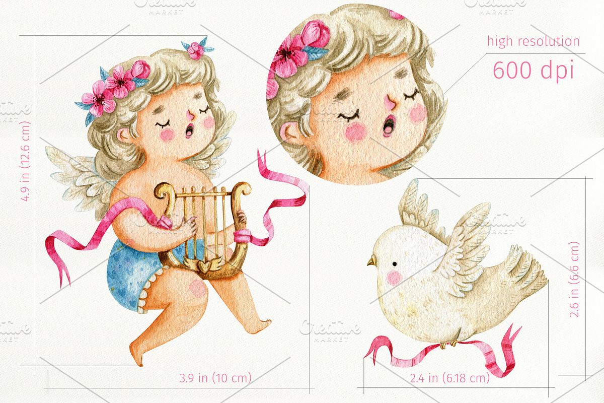 Valentine's Day Cupids and Doves, an Illustration by babenkoirusa (Photo 4 of 12)