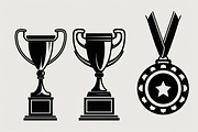 Trophy and Medal Silhouette Set, an Illustration by Gfx_Store (Thumbnail 6 of 7)