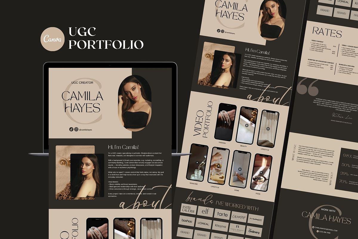 UGC Portfolio Template, UGC Website
