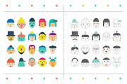 20 faces. Flat gesign., an Icon by Lera Efremova (Thumbnail 2 of 3)
