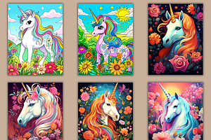 Cute Unicorn KDP Book Covers