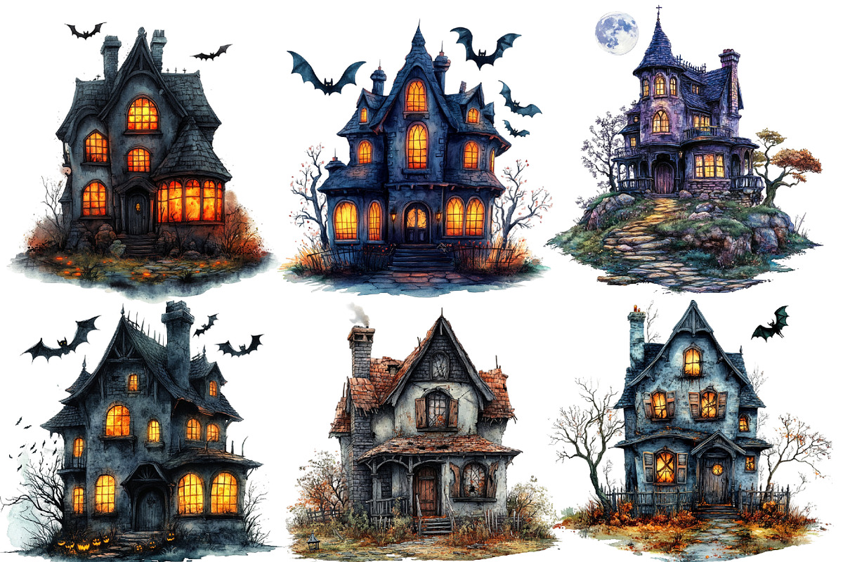 Halloween House Clipart, a Work Illustration by cherrydesign (Photo 3 of 4)