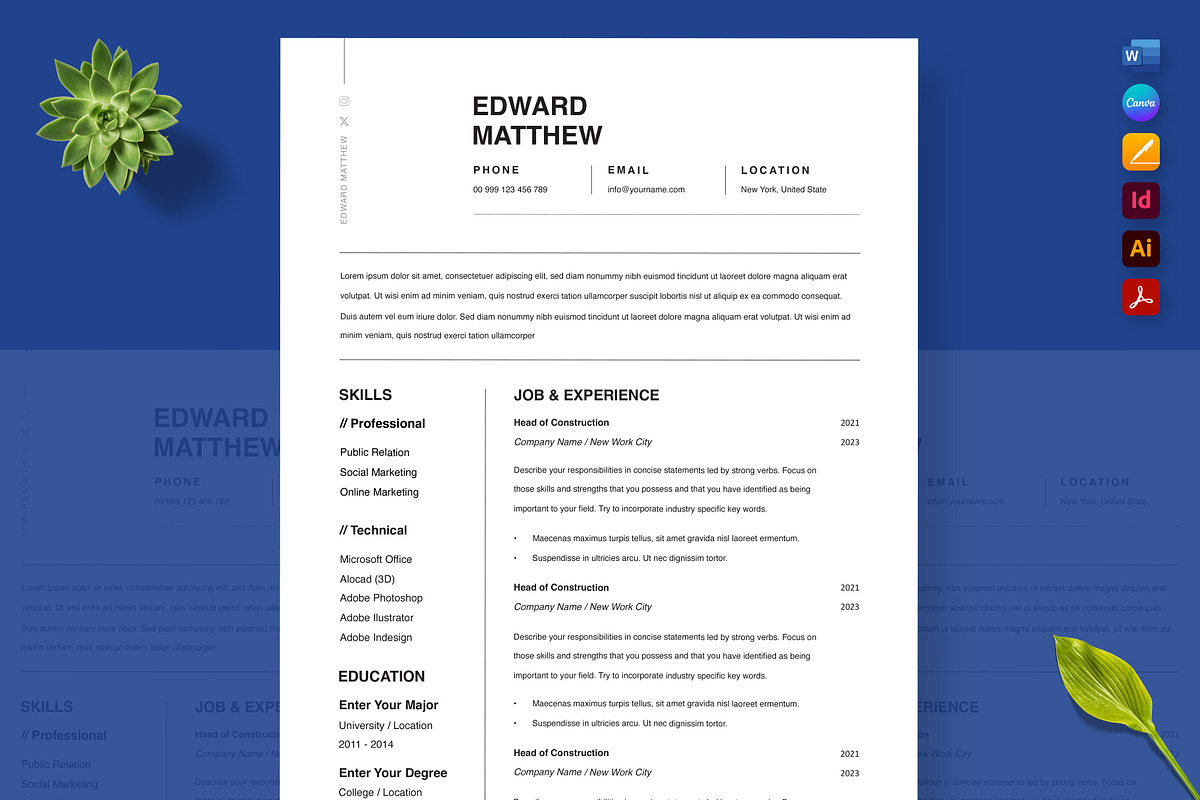 Job Application Design, a Resume Template by Nur Designer (Photo 3 of 4)