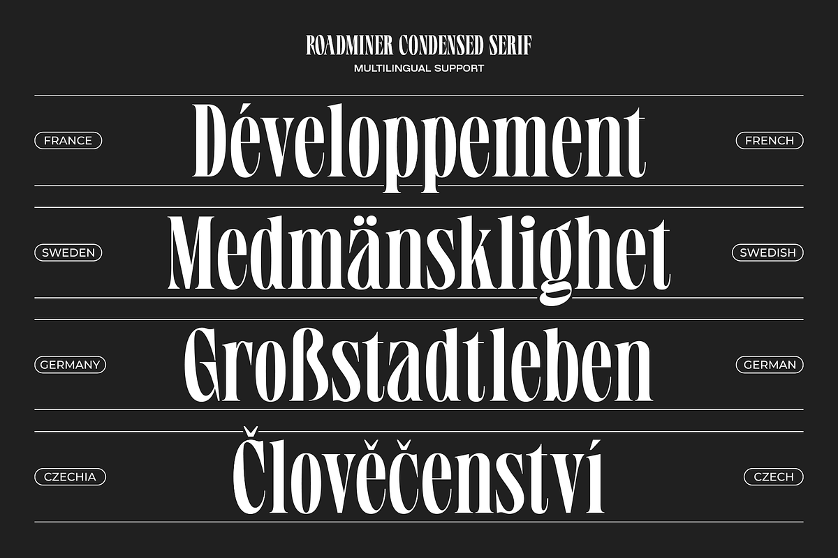 Roadminer - Condensed Serif Typeface, a Serif Font by Mbonster Design Studio (Photo 13 of 17)