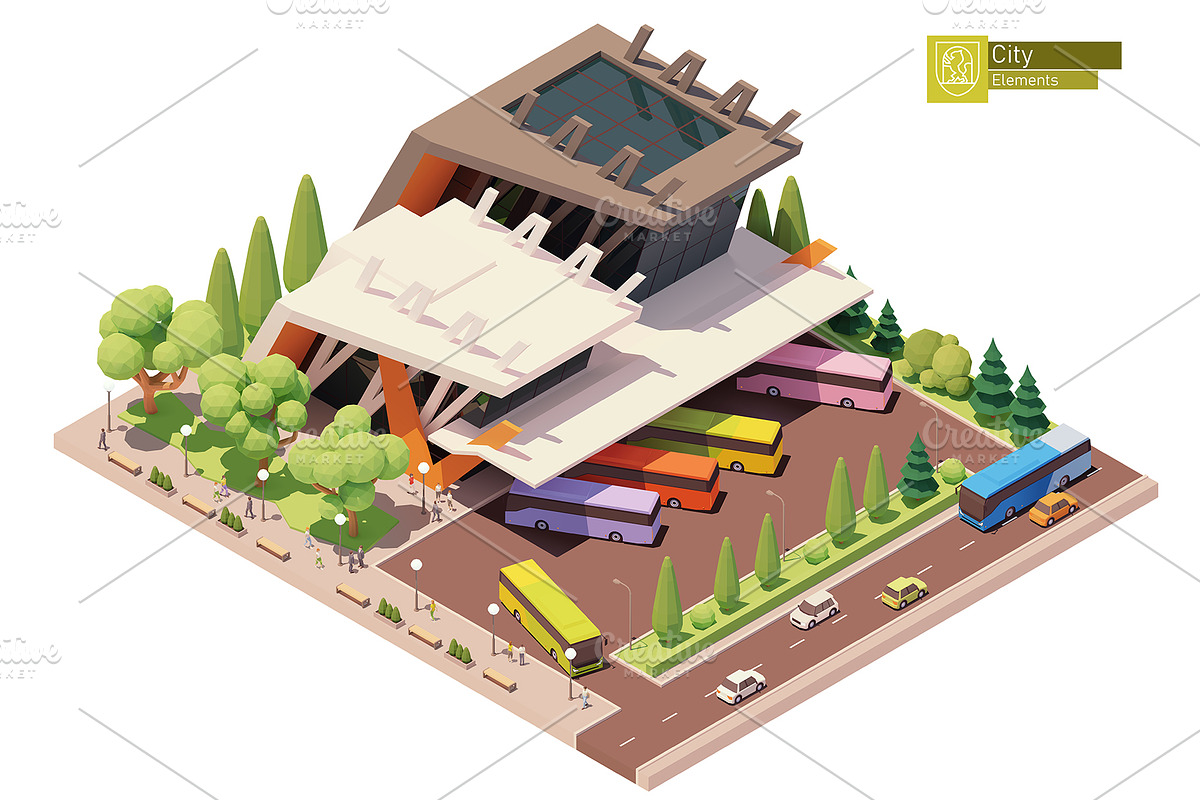 Isometric city map elements, an Object Graphic by tele52 (Photo 34 of 72)