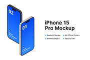iPhone 15 Pro Mockups 9, an iPhone Mockup by Mockupia (Thumbnail 1 of 5)