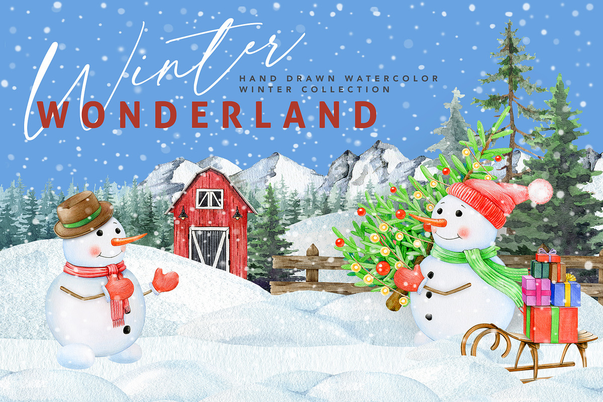 Winter Wonderland Clipart, a Seasonal Illustration by AnitaPol (Photo 1 of 20)