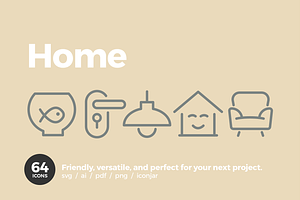 Home Icons - Pixi Line, an Outline Icon by Scott Dunlap