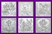 Mermaid Coloring Pages, a Person Illustration by BerryPieArt (Thumbnail 3 of 3)