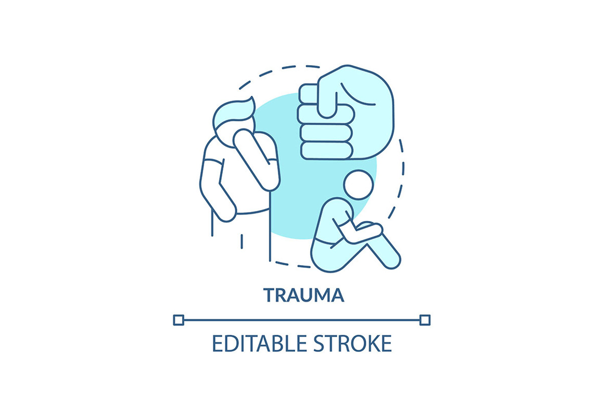 Trauma turquoise concept icon, an Icon by IMG Visuals