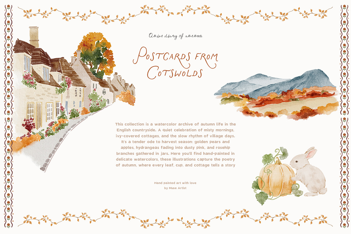 Postcards from Cotswolds Clipart, a Decorative Illustration by Muse Artist (Photo 2 of 23)
