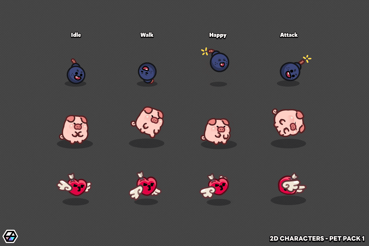 2D Characters - Pet Pack 1, an Animal Illustration by LAYERLAB (Photo 5 of 11)