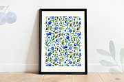 Blueberries. Watercolor Pattern, a Decorative Illustration by Liliia Polos Illustration (Thumbnail 2 of 8)