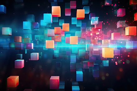 Abstract background with glowing cub, a Photo by Iftikhar Alam