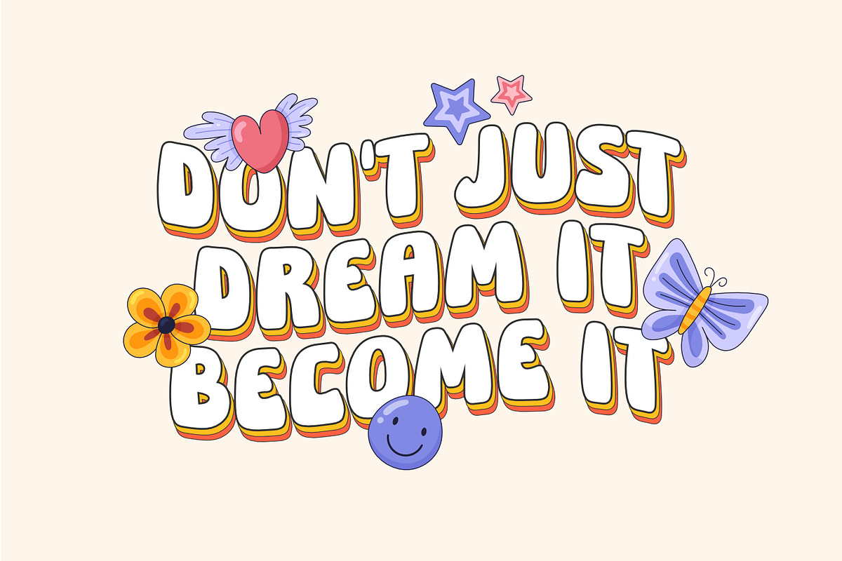 Dreaming Alphabet -Retro Groovy Font, a Sans Serif Font by Keithzo (Photo 2 of 8)