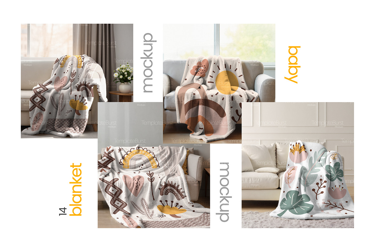 Sherpa Blanket Mockups (x14 PSD), an Apparel Mockup by Mockups Studio (Photo 9 of 9)