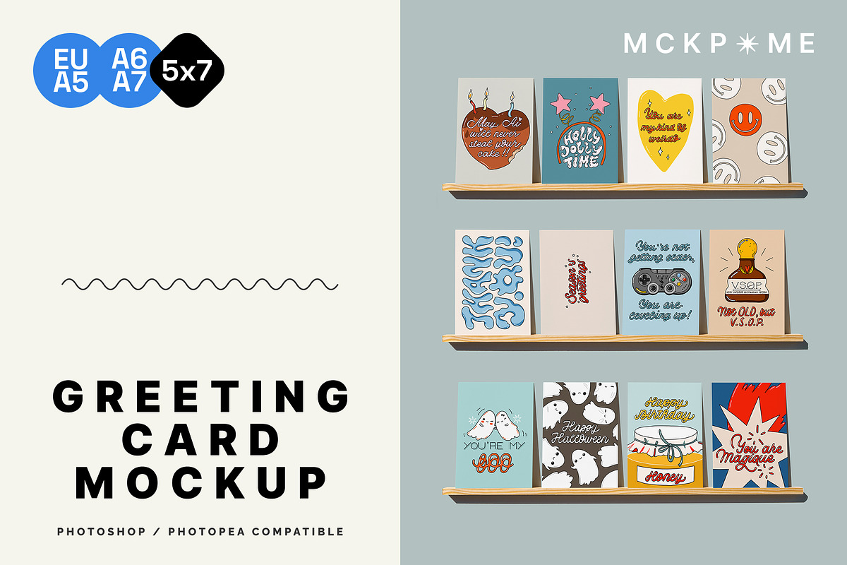 A5/A6/B6/5x7 greeting card mockup, a Packaging Mockup by MCKP*ME (Photo 1 of 5)
