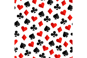 Playing cards suits seamless pattern, a Decorative Illustration by Elen_Art