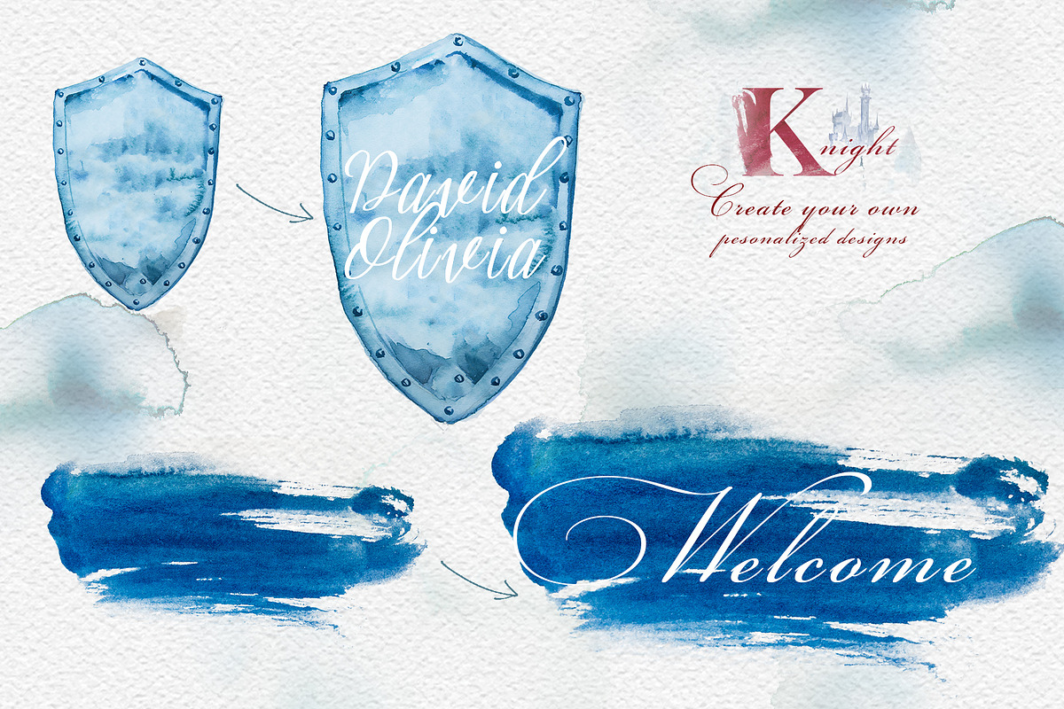 Watercolor Knight Clipart Set, a Person Illustration by ArtCreationsDesign (Photo 8 of 10)