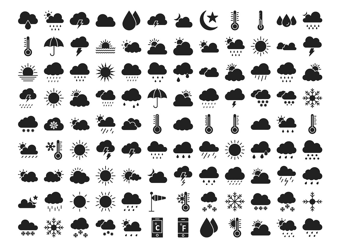 440 Weather Vector Icons Pack, an Outline Icon by Vector Portal (Photo 2 of 4)