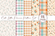 Cute Little Flowers Pattern Set, an Illustration by Libby Wishes (Thumbnail 1 of 3)