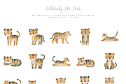 Tiger Clipart Set, a Decorative Illustration by Pati Paints (Thumbnail 2 of 11)
