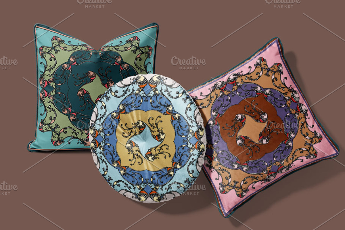 Rococo Botanique Silk Scarves Design, a Decorative Illustration by ilustrinna (Photo 9 of 12)