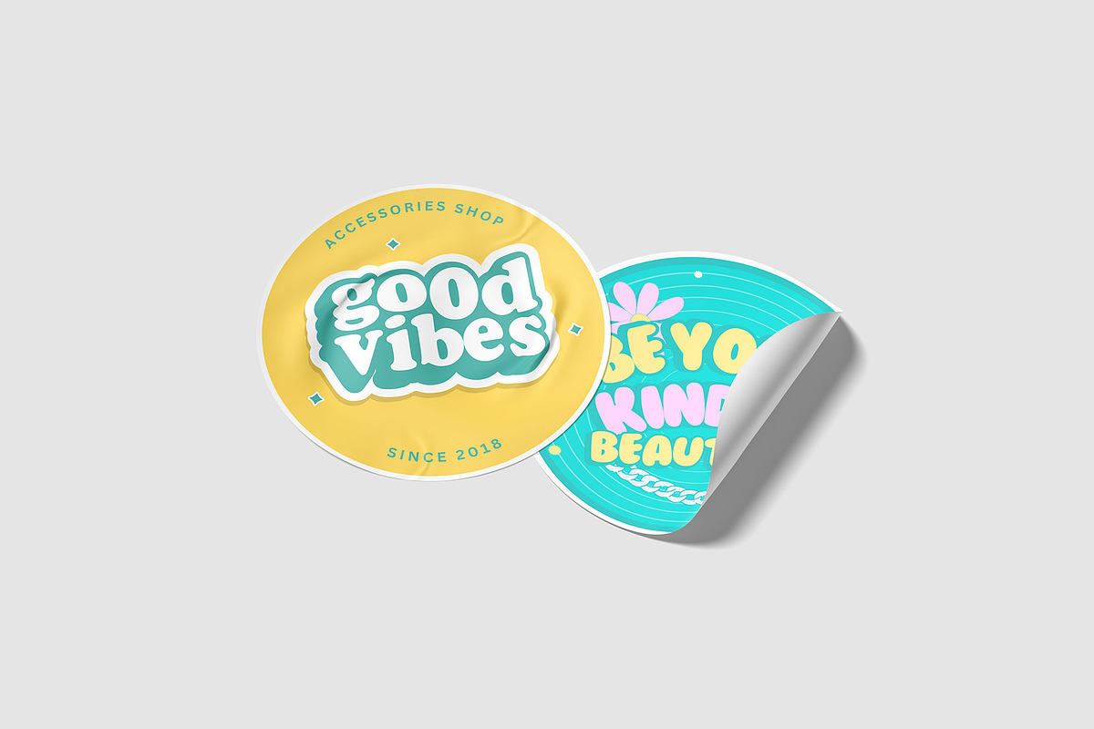 Sticker Mockup, a Product Mockup by Pexelcorner (Photo 4 of 5)