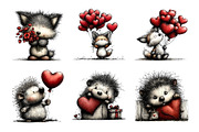Valentines Day Animals Clipart, an Illustration by SinaCreation (Thumbnail 5 of 11)
