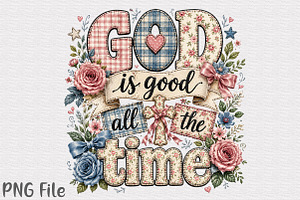 God Is Good All The Time Sublimation, a Seasonal Illustration by YA Design