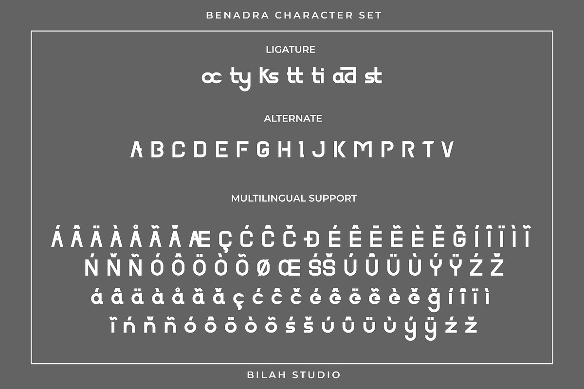 Benadra Sans Serif Font, a Sans Serif Font by Bilahstudio (Photo 8 of 12)