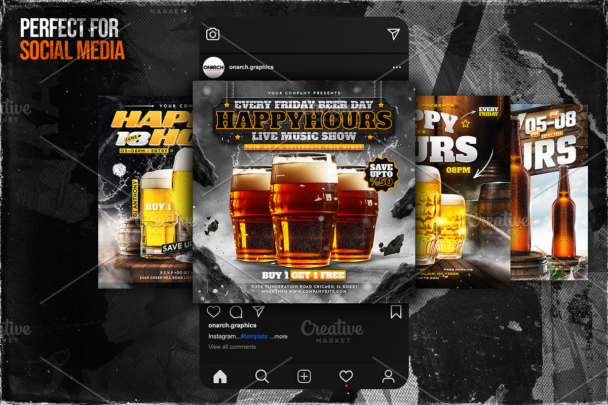 Happy Hours Post & Flyer Templates, a Templates & Theme by OnurDemircan (Photo 3 of 5)