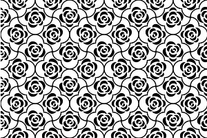 Flower geometric pattern with roses, a Pattern Graphic by RODINA