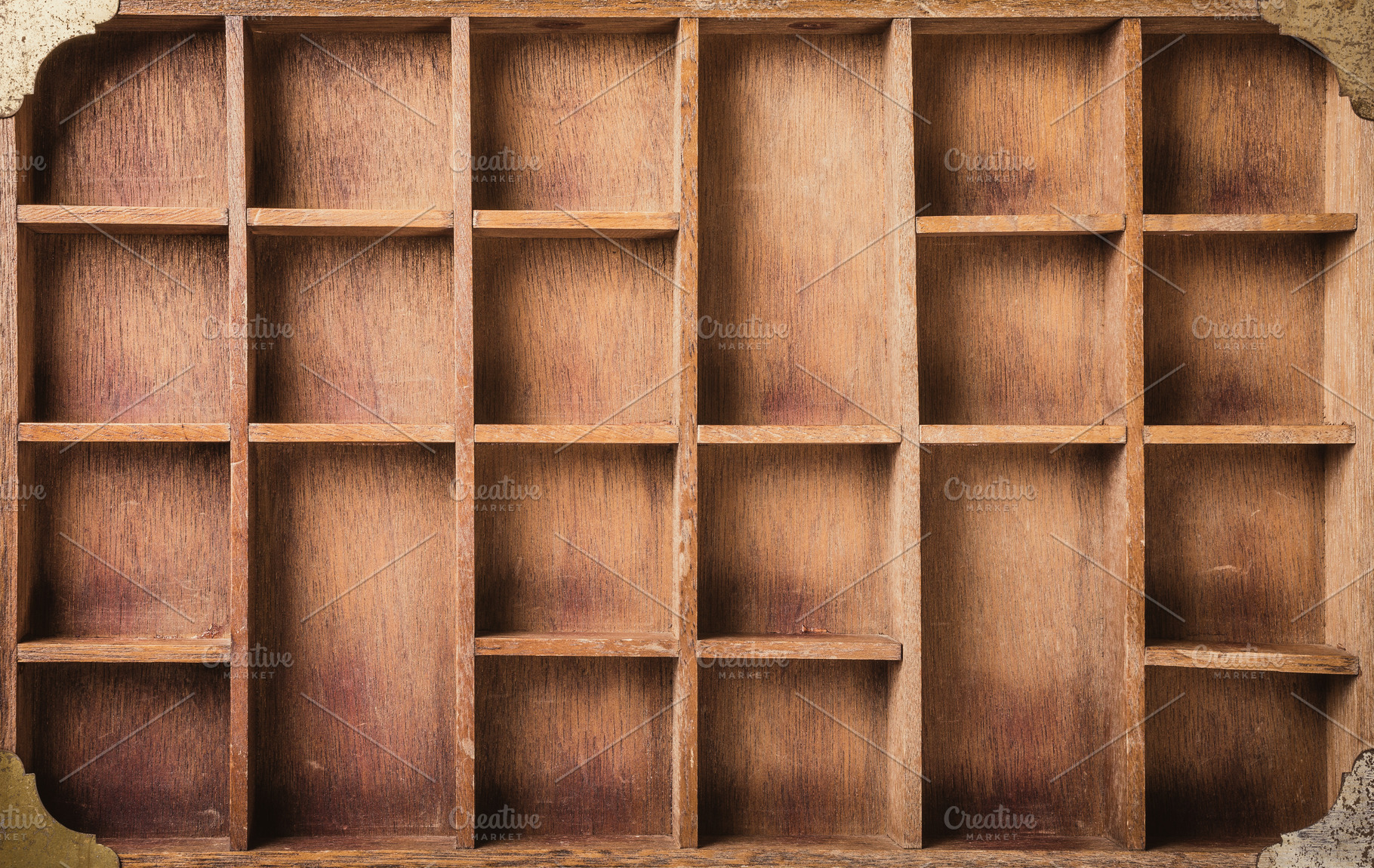 Empty wooden box with compartments containing box, top view, and wooden, an Arts & Entertainment Photo by Iryna Melnyk Photography
