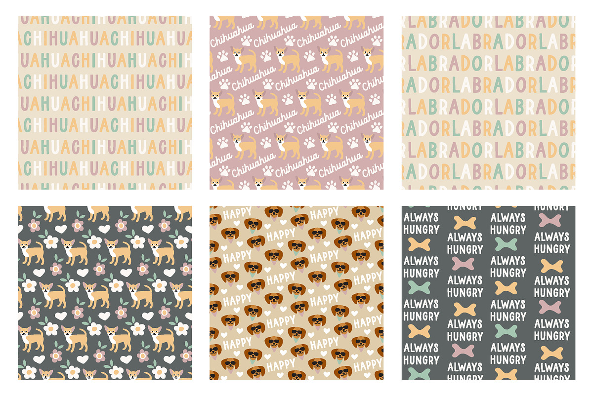 Cute puppy dog pattern bundle, a Pattern Graphic by RevolutionizZed (Photo 17 of 17)