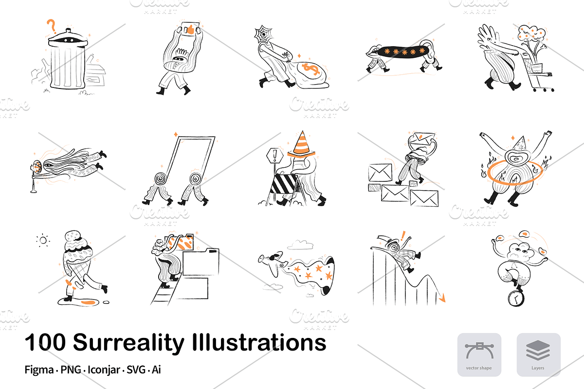 Surreality - 100 illustrations, a Person Illustration by Vectopus.com (Photo 4 of 7)