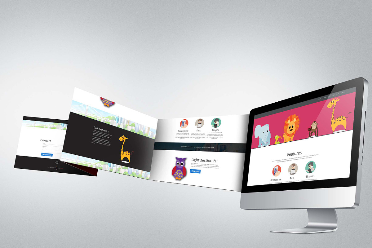 Jungle One page info template, a Landing Page Template by DesignSpot