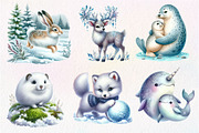 Watercolor Arctic Animals Clipart, an Illustration by Dream Creation (Thumbnail 2 of 8)