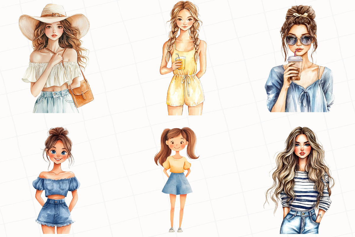 Summer Girl In City Clipart, an Illustration by OK Design (Photo 5 of 5)