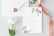 Floral Wedding Invitation Suite, a Stationery Template by By Stephanie Design (Thumbnail 1 of 6)