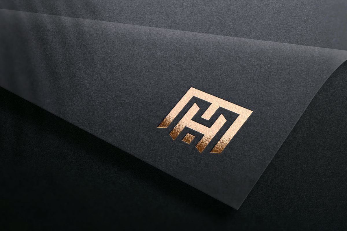 Minimalist MH Letter Mark Logo Design preview 5