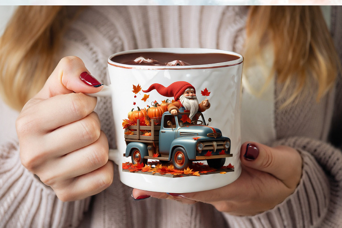 Fall Gnome Truck Sublimation Clipart, an Illustration by SVGArt (Photo 7 of 8)
