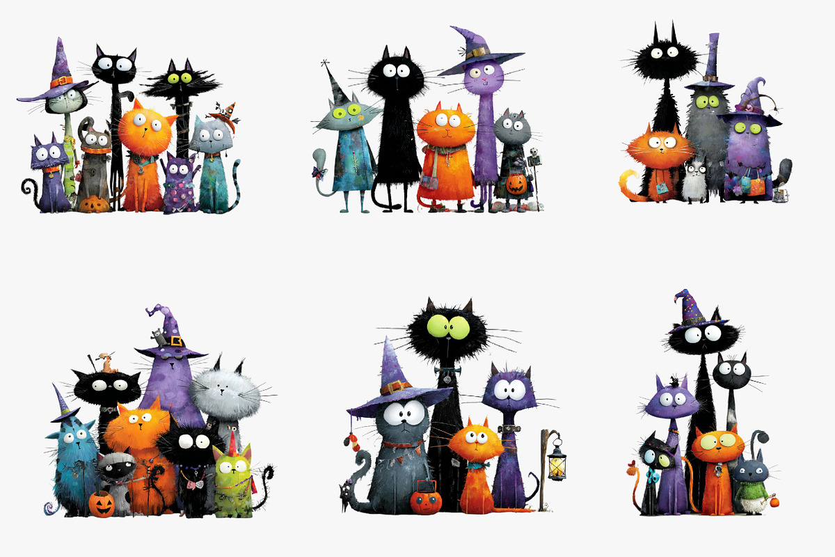 Quirky Cats Clipart, an Illustration by CreationArt (Photo 5 of 5)