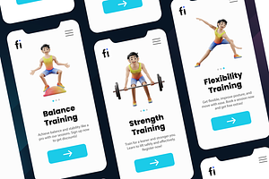 3D Gym & Fitness Icons