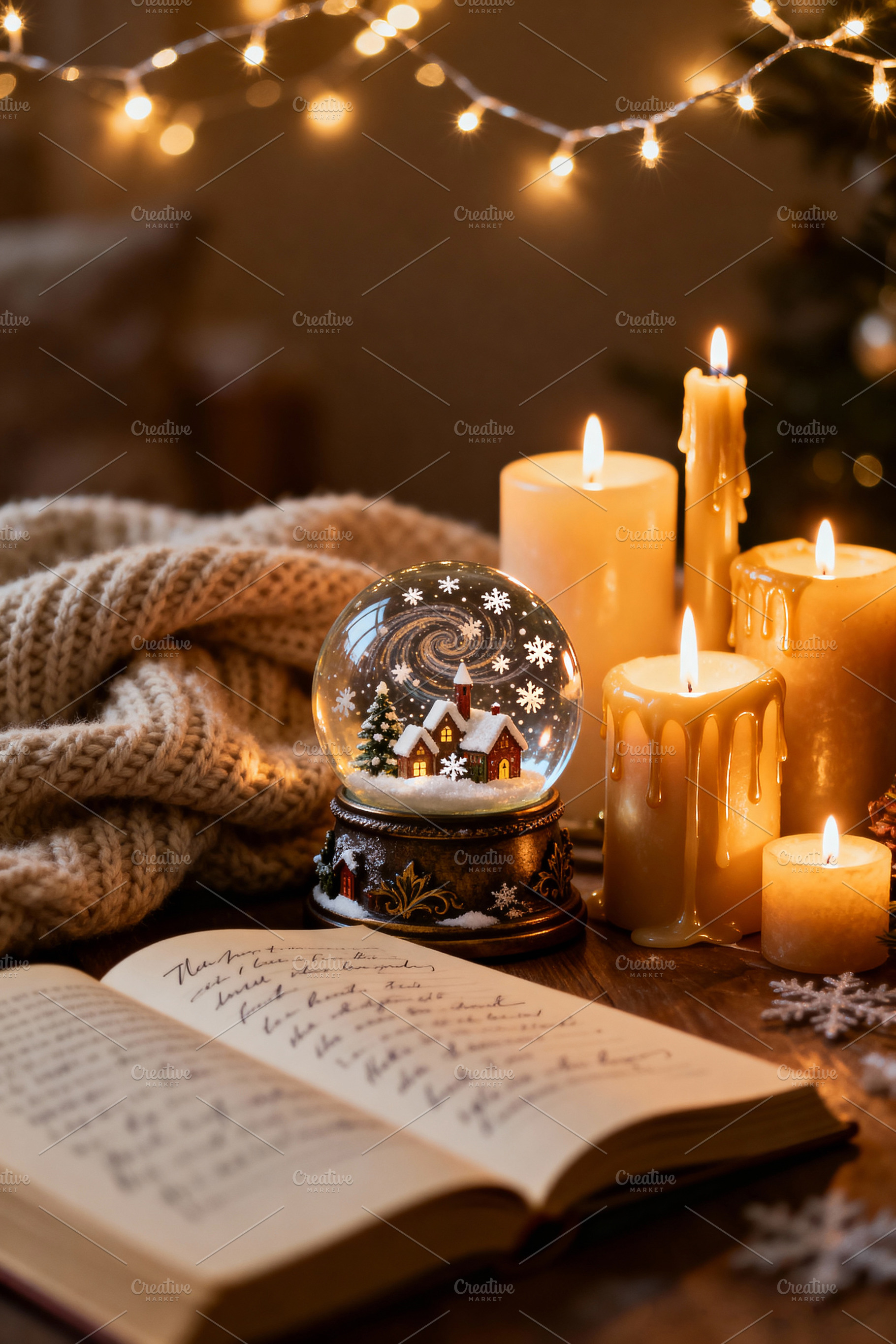 Cozy Winter Evening, Snow Globe, a Holiday Photo by Virgo Studio