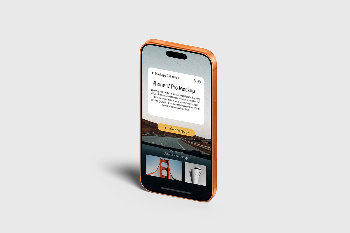 iPhone 17 Pro Mockups, an iPhone Mockup by Tahtagraphic (Photo 3 of 14)